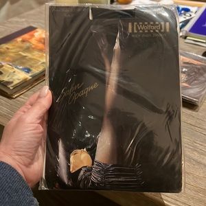 Wolford Satin Opaque Pantyhose. Small Black